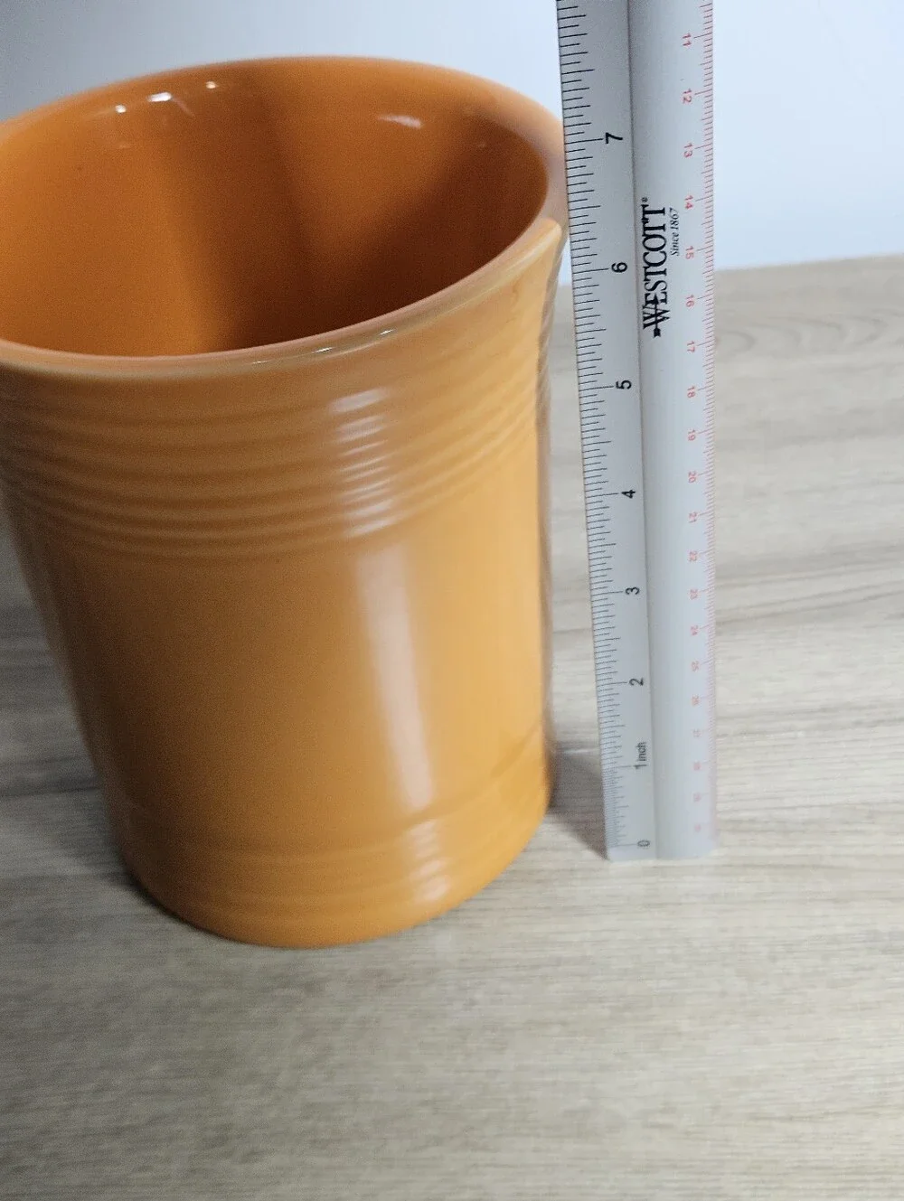 Fiesta Tangerine Utensil Crock Straight Base USA Discontinued 6 5/8